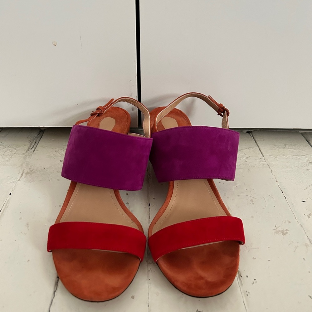 Ferragamo Suede Colorblock Sandals